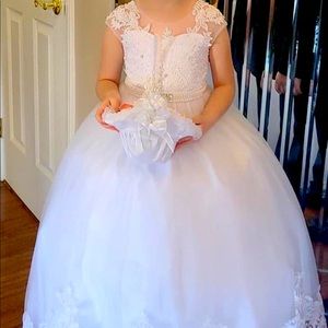 Little girls flower girl/ baptism dress